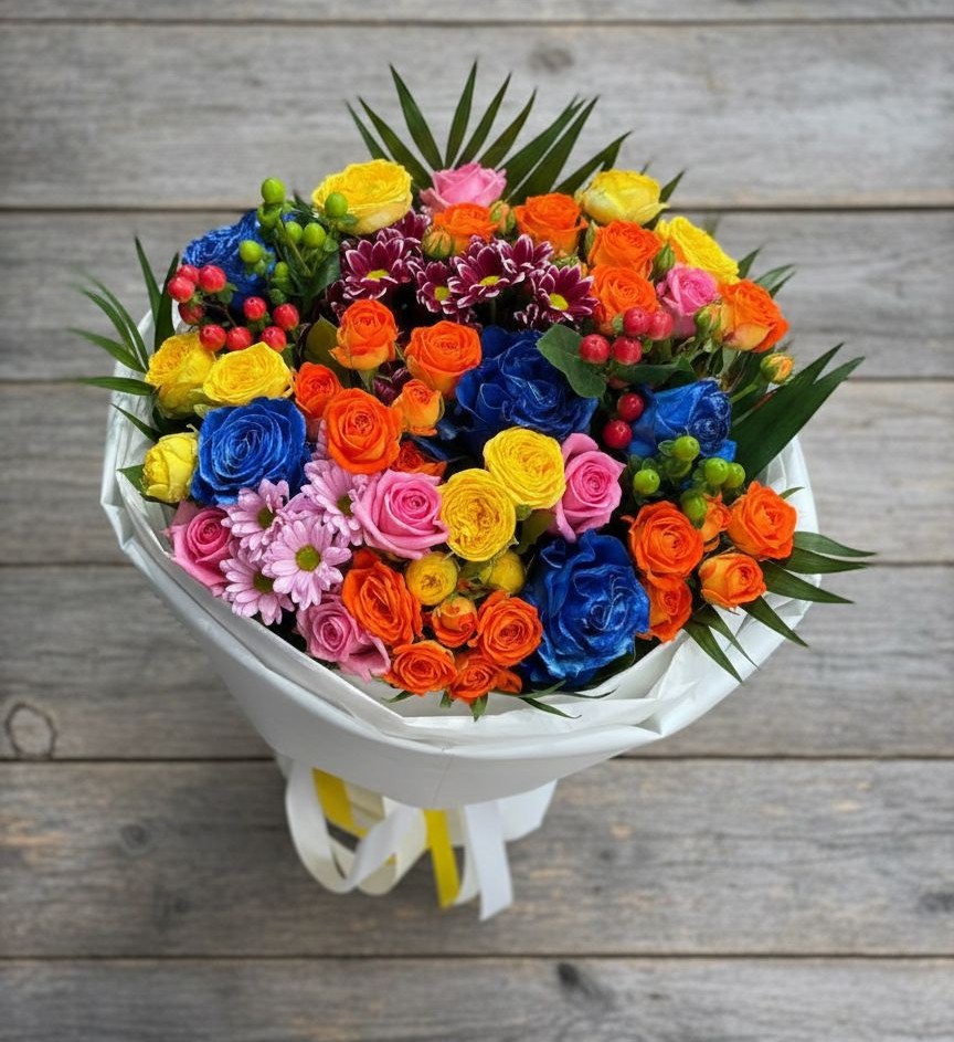 Букет цветов из: Розы и Хризантемы в Ферзиково