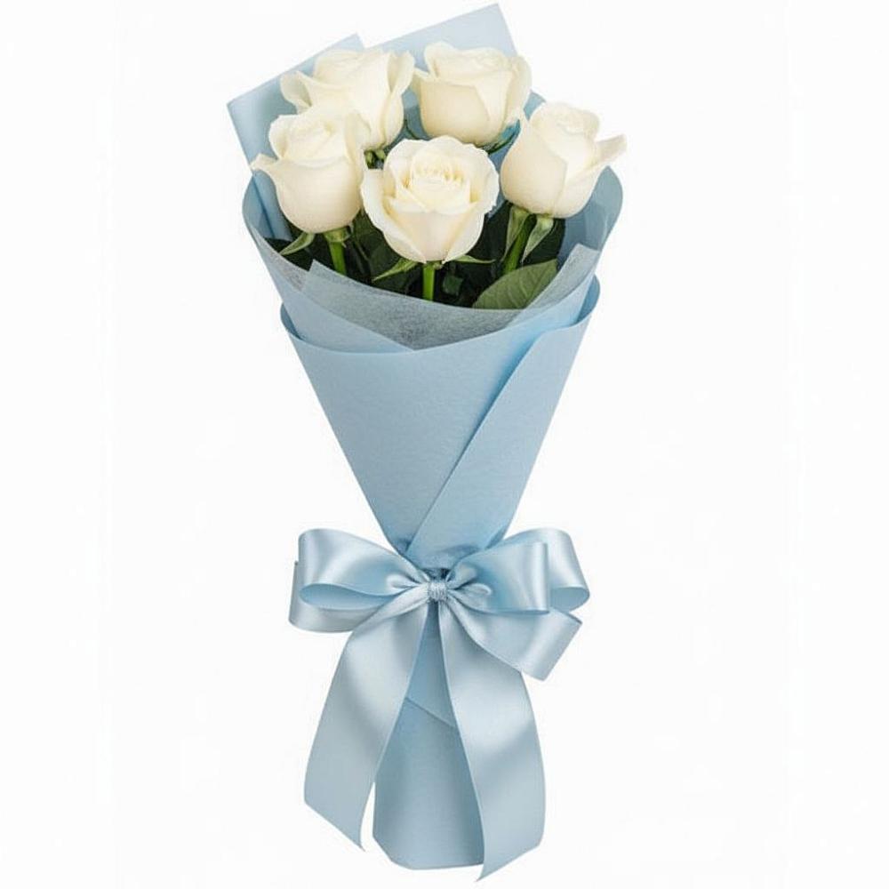 Букет 5 Белых роз Проуд в Ферзиково