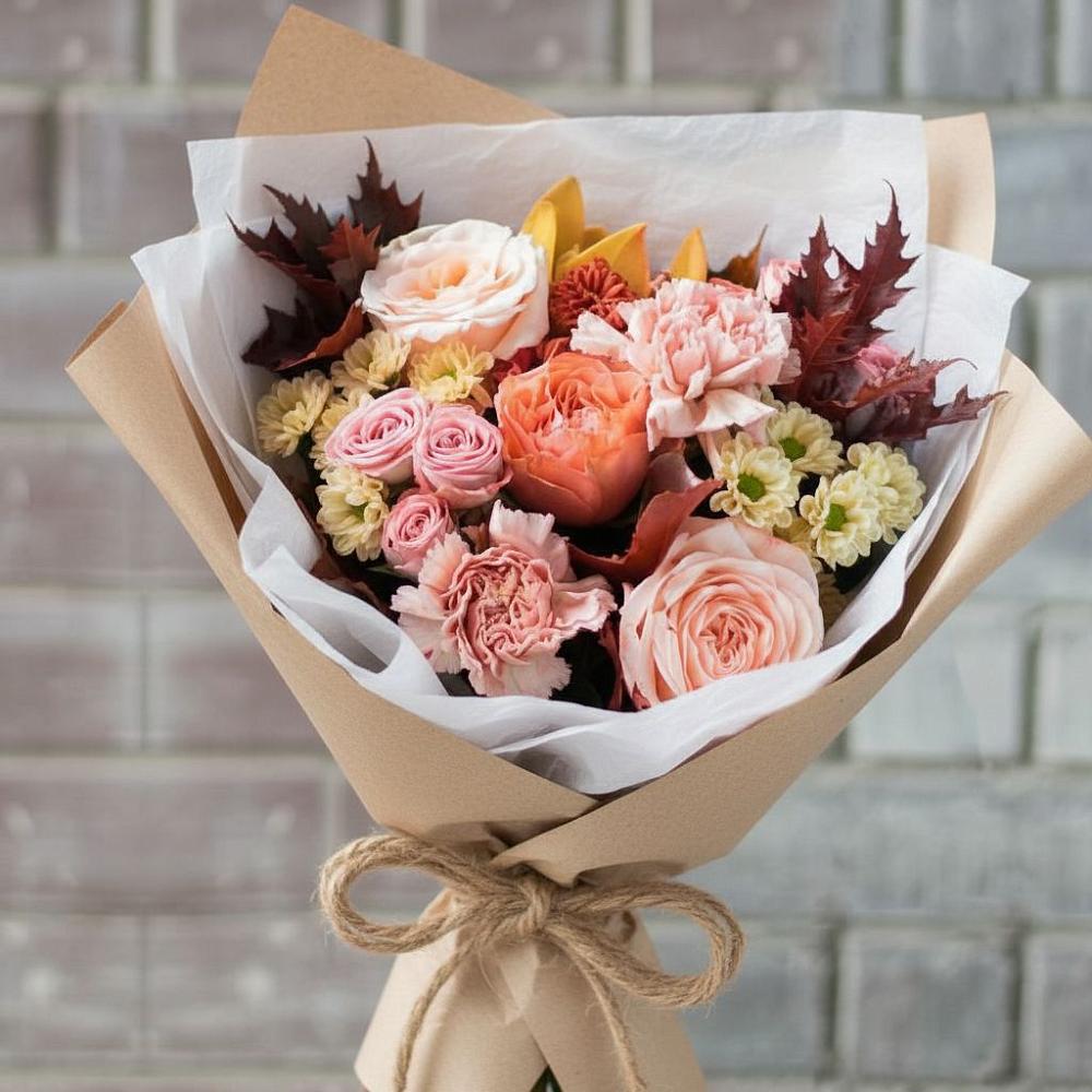 Букет цветов из: Гвоздики, Хризантемы и Розы в Ферзиково