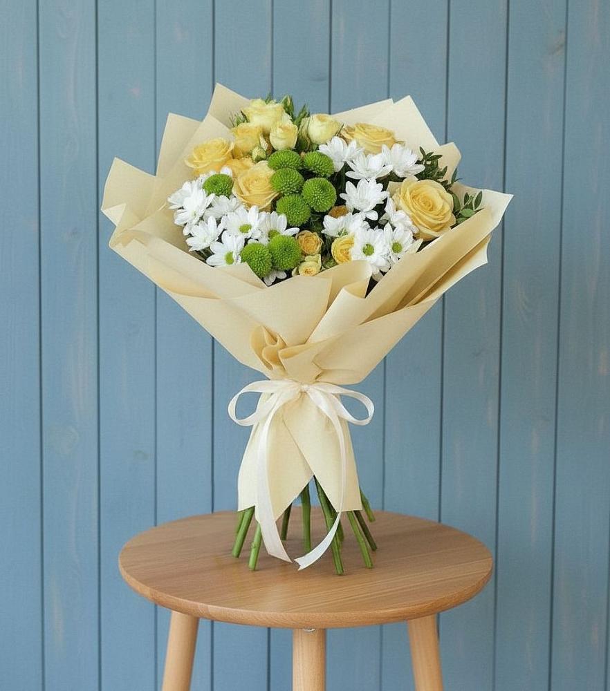 Букет цветов из: Хризантемы и Розы в Ферзиково