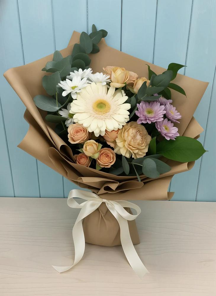 Букет цветов из: Герберы и Хризантемы в Ферзиково