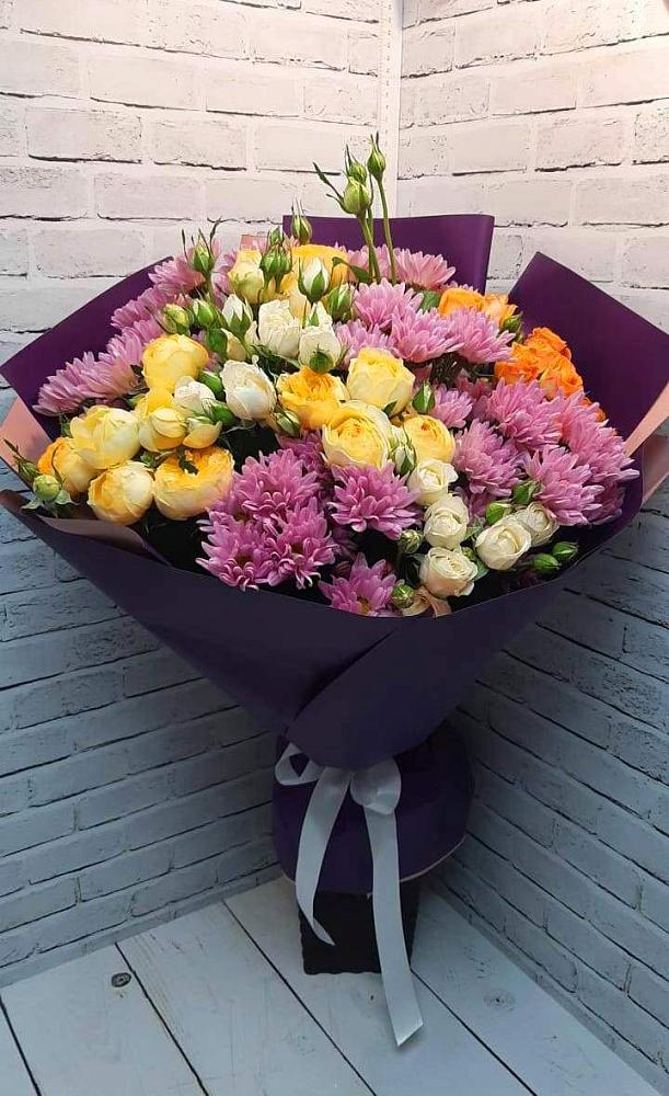 Букет цветов из: Хризантемы и Розы в Ферзиково