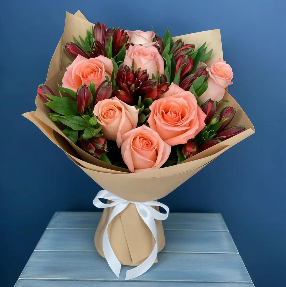 Букет цветов из: Розы и Альстромерии в Ферзиково