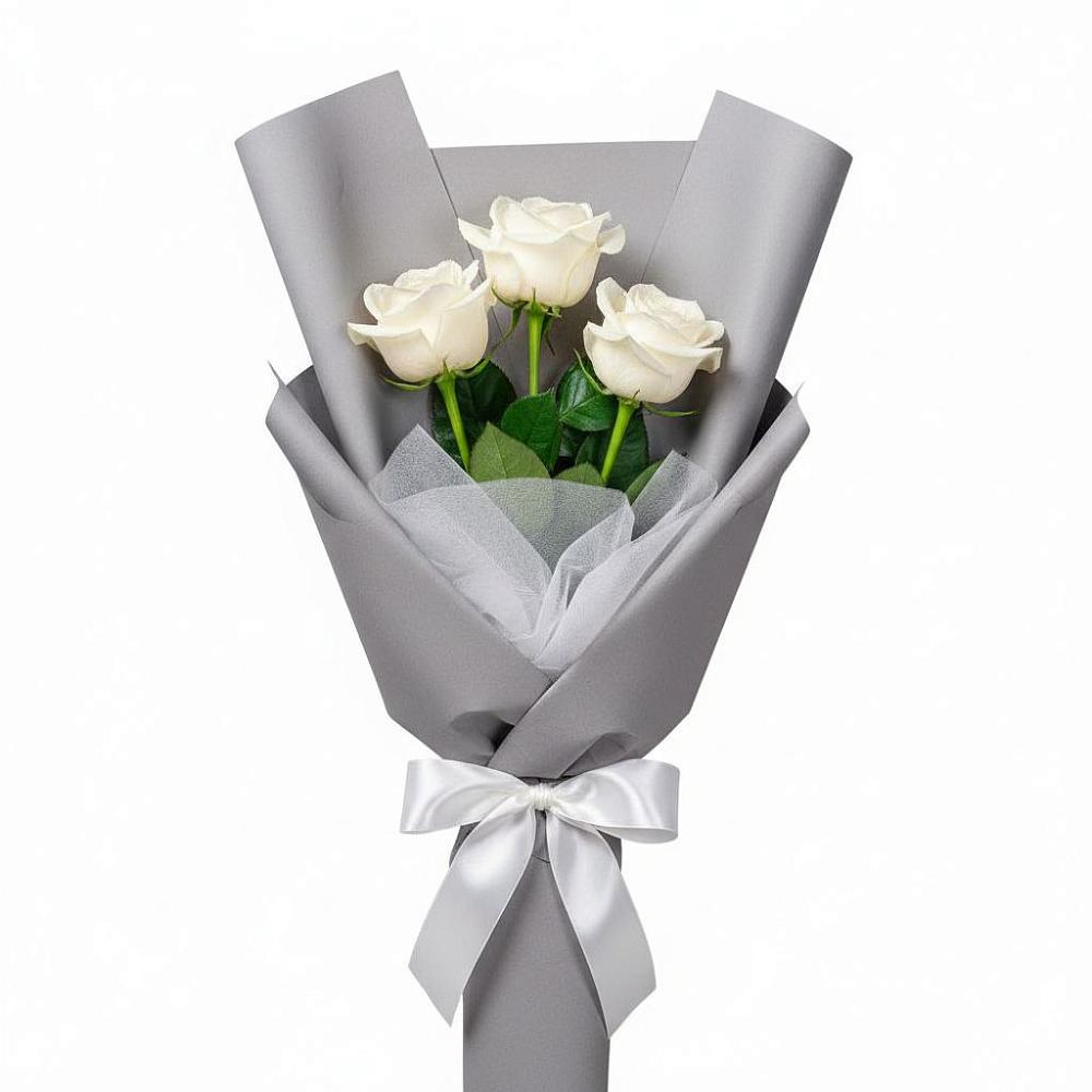 Букет 3 белые розы в Ферзиково