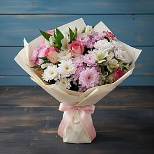 Букет цветов из:  Хризантемы, Альстромерии и Розы #REPLACE_PRED# Ферзиково