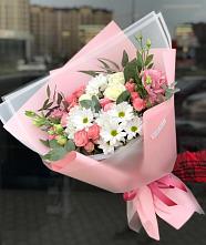 Букет цветов из:  Розы, Лизиантусы и Хризантемы в Ферзиково
