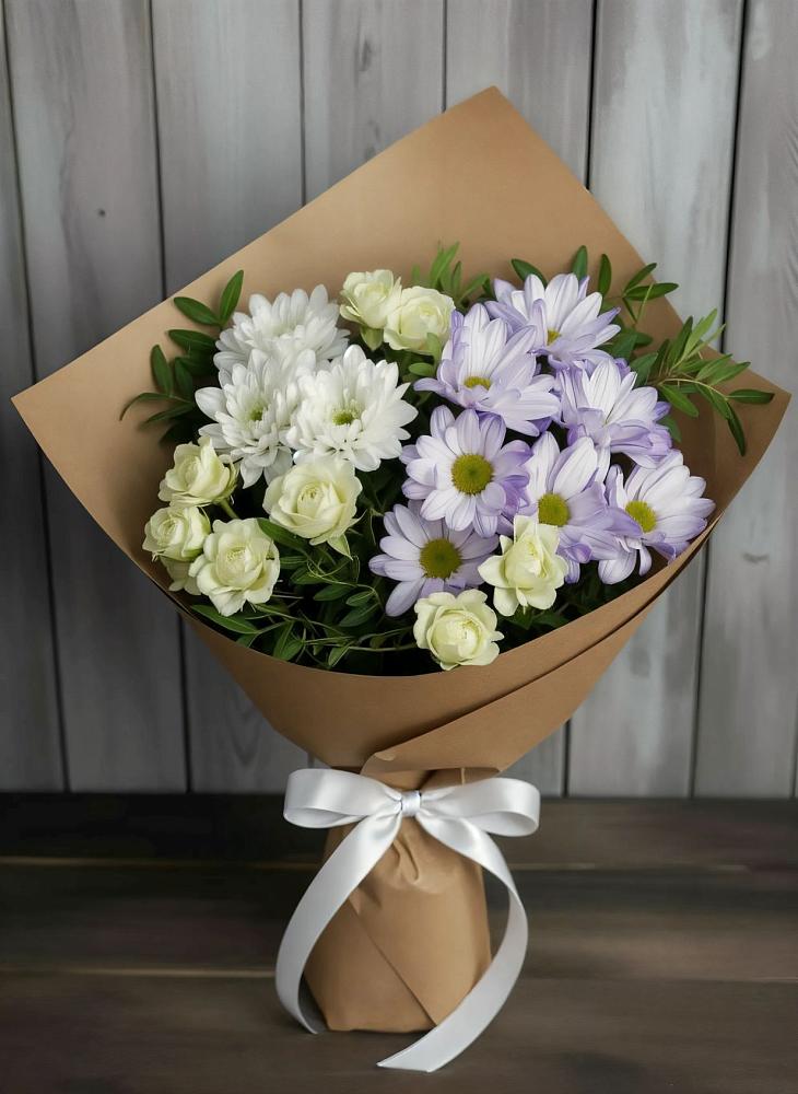 Букет цветов из: Хризантемы и Розы в Ферзиково