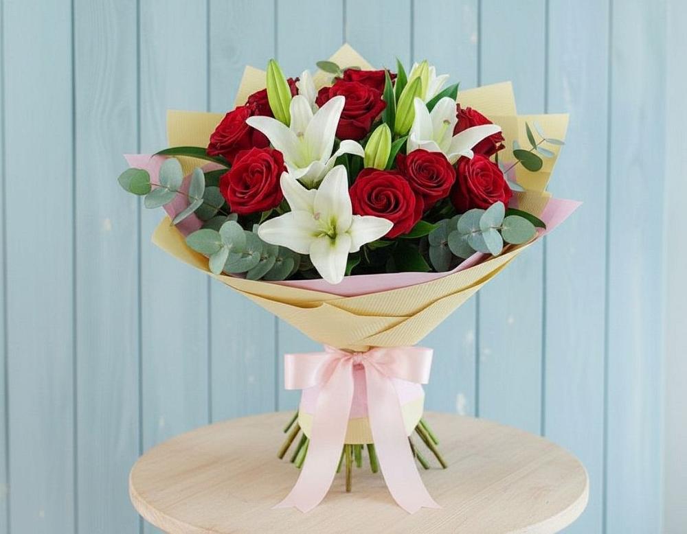 Букет цветов из: Лилии и Розы в Ферзиково